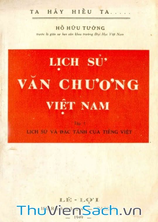 Lịch Sử Văn Chương Việt Nam – Tập 1