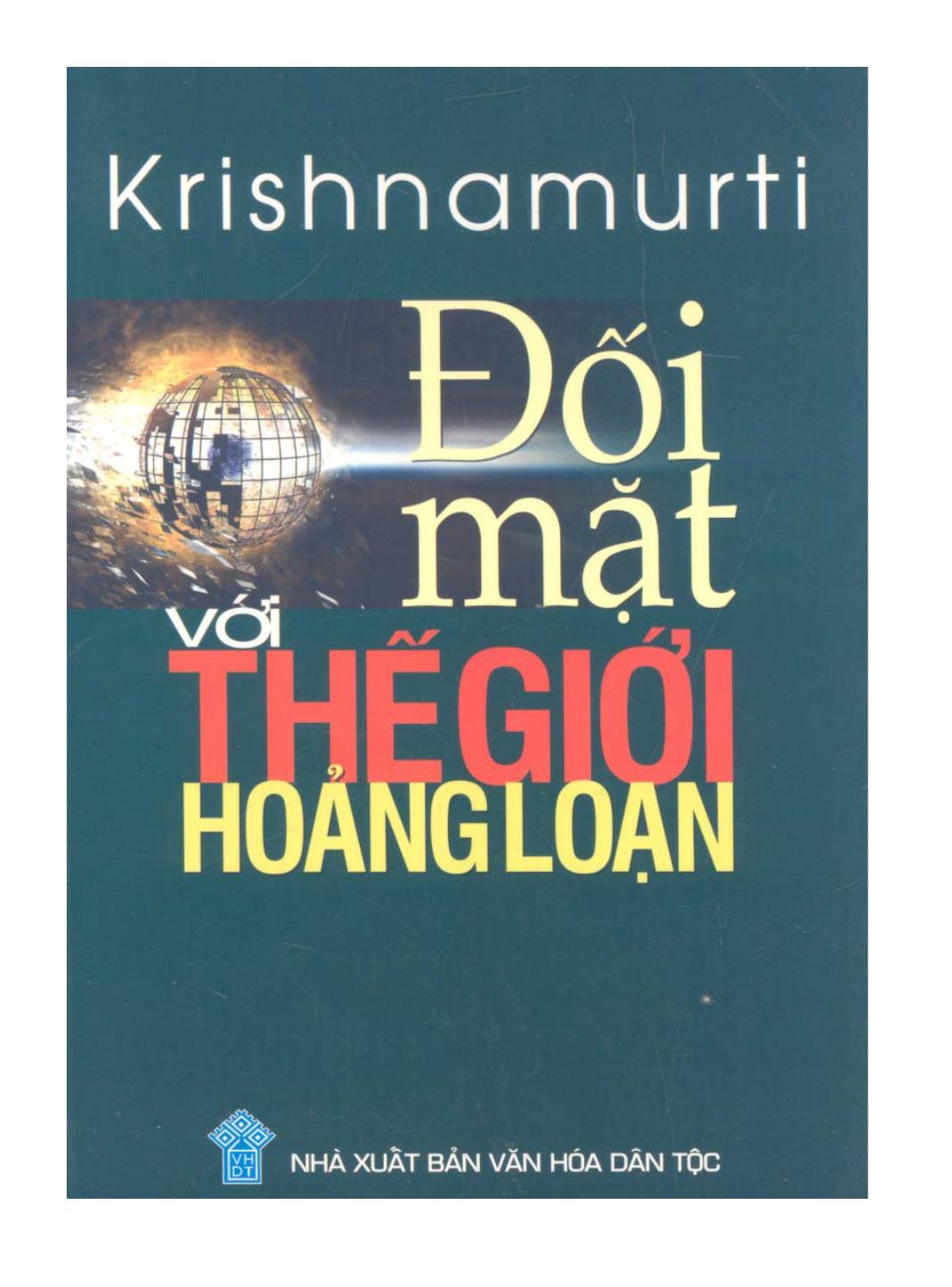 Đối Mặt Với Thế Giới Hoảng Loạn – Jiddu Krishnamurti full prc pdf epub azw3 [Triết Học]