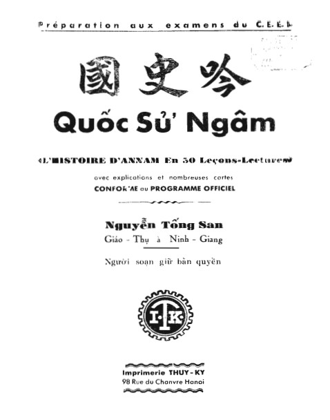 Quốc Sử Ngâm – Nguyễn Tống San full mobi pdf epub azw3 [Lịch Sử]