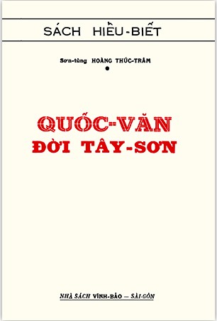 Quốc Văn Đời Tây Sơn – Hoàng Thúc Trâm full mobi pdf epub azw3 [Lịch Sử]