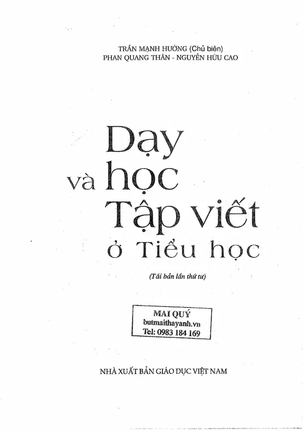 Dạy Và Học Tập Viết Ở Tiểu Học