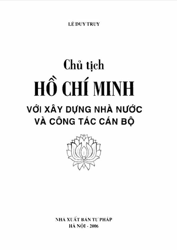 Chủ Tịch Hồ Chí Minh Với Xây Dựng Nhà Nước Và Công Tác Cán Bộ