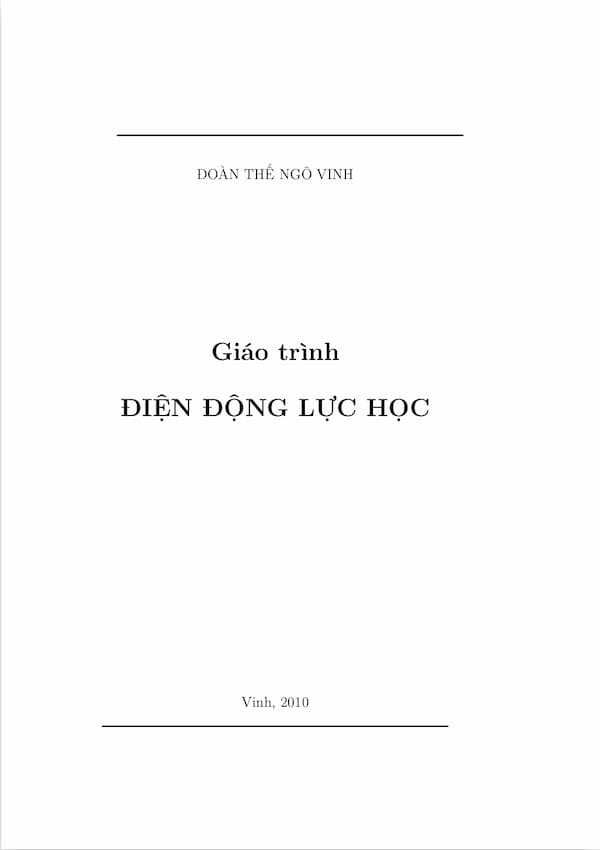 Giáo trình điện động lực học