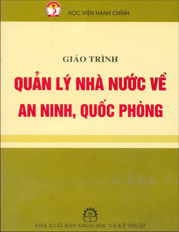 Giáo trình quản lý nhà nước về an ninh, quốc phòng