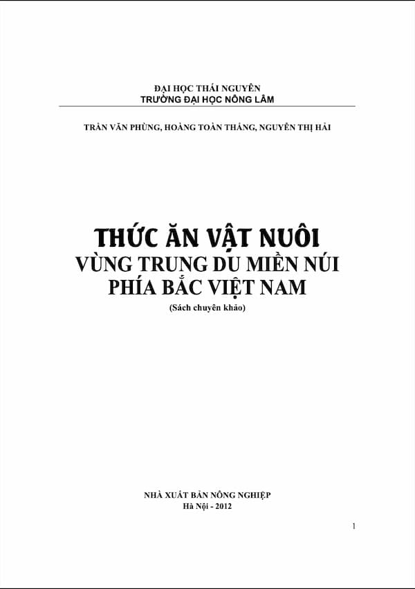 Thức ăn vật nuôi vùng trung du miền núi phía Bắc Việt Nam