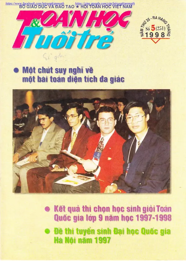 Tạp Chí Toán Học Và Tuổi Trẻ Số 251 Tháng 5 Năm 1998