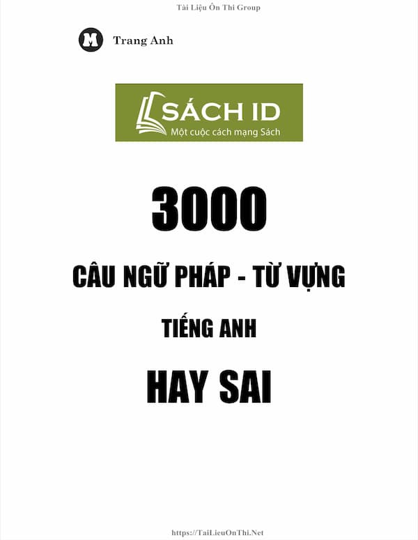 3000 câu Ngữ pháp – Từ Vựng tiếng Anh hay sai