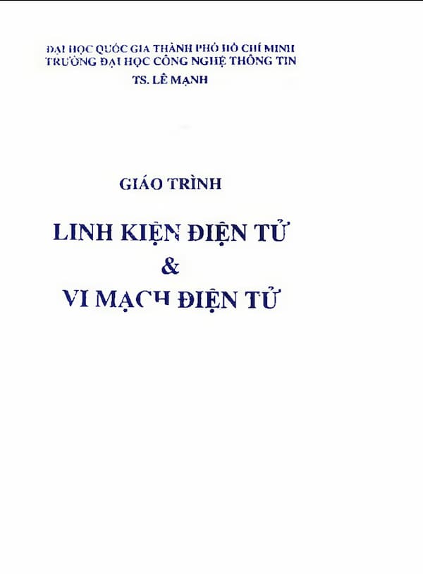 Giáo trình linh kiện điện tử và vi mạch điện tử