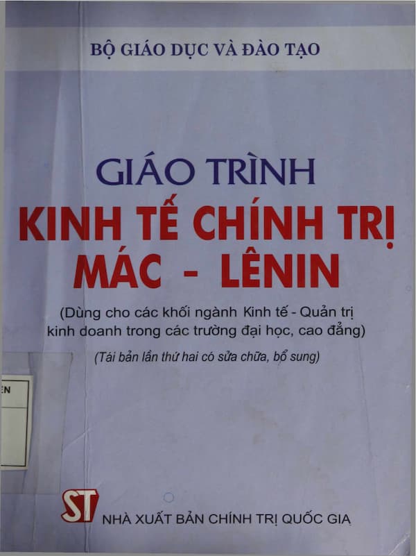 Giáo trình kinh tế chính trị Mác – Lênin