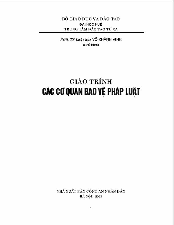 Giáo trình các cơ quan bảo vệ pháp luật