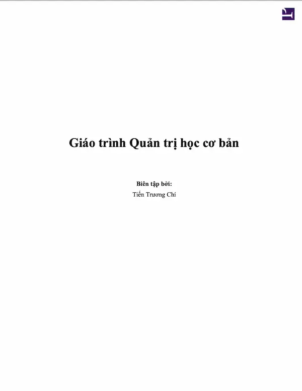 Giáo trình Quản trị học cơ bản