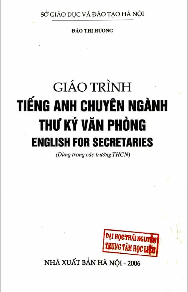 Giáo trình tiếng anh chuyên ngành thư ký văn phòng