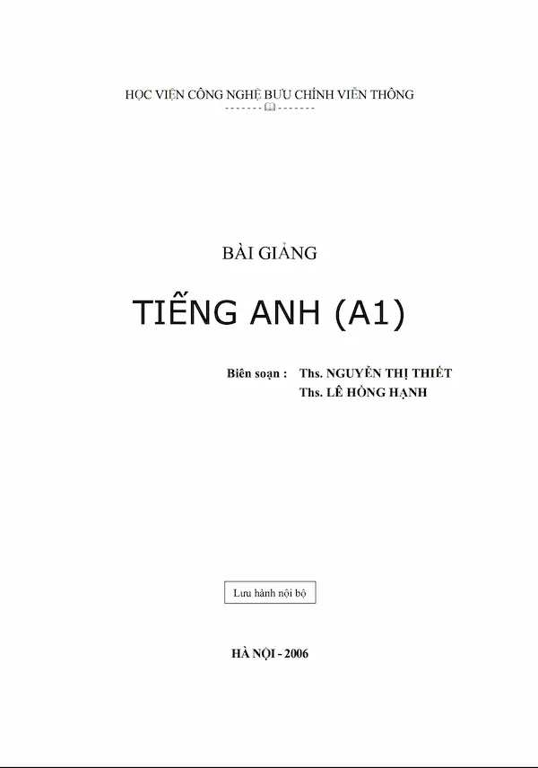 Bài Giảng Tiếng Anh A1