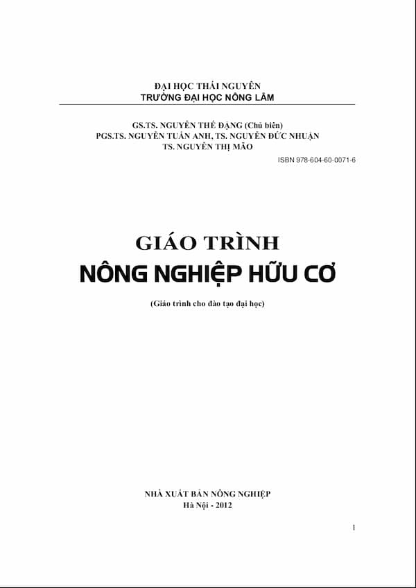 Giáo trình nông nghiệp hữu cơ