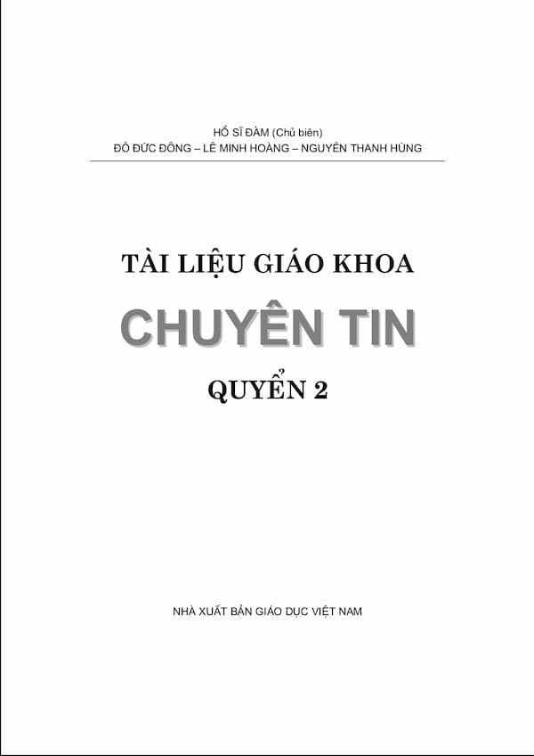 Tài liệu giáo khoa chuyên tin – Quyển 2