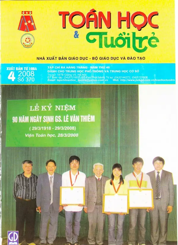 Tạp chí Toán Học và Tuổi trẻ số 370 tháng 4 năm 2008