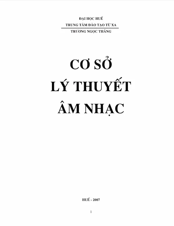 Giáo Trình Cơ Sở Lý Thuyết Âm Nhạc