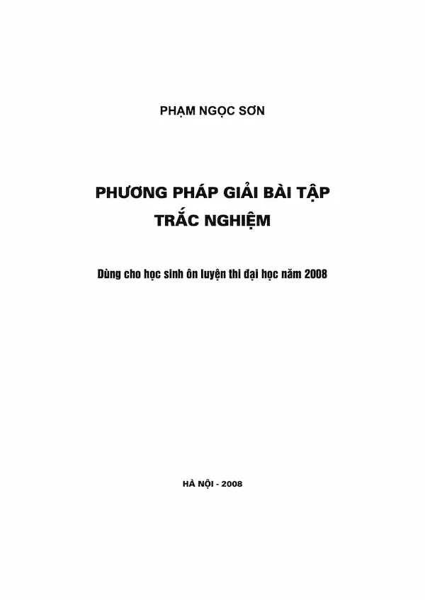 Phương Pháp Giải Bài Tập Trắc Nghiệm Hóa Vô Cơ