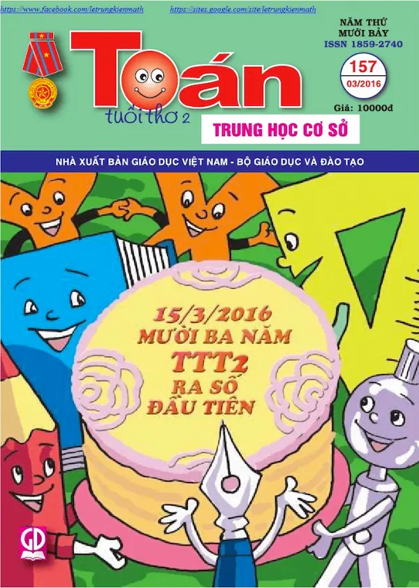 Toán tuổi thơ 2 THCS Số 157 phát hành tháng 3 năm 2016