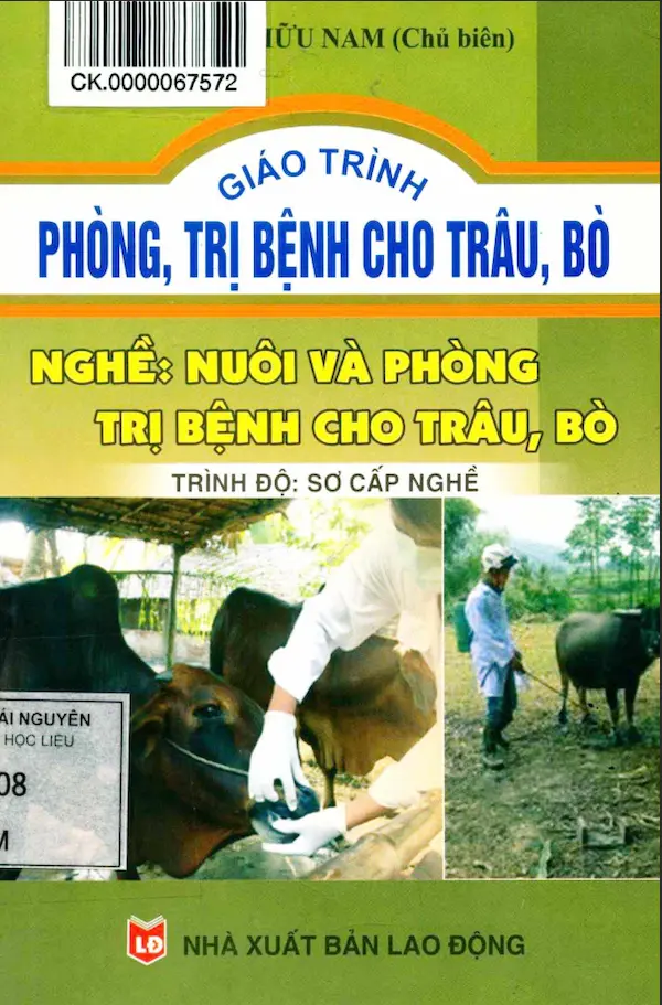 Giáo trình phòng, trị bệnh cho trâu, bò – Nghề: nuôi và phòng trị bệnh cho trâu, bò