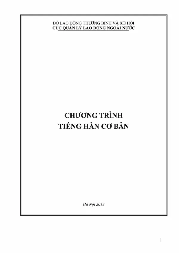 Chương trình tiếng Hàn cơ bản