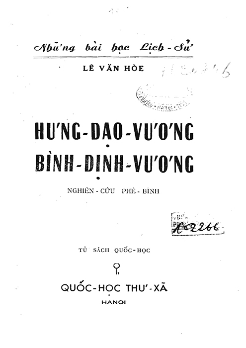 Nghiên Cứu Phê Bình Sử Học: Hưng Đạo Vương – Bình Định Vương PDF EPUB