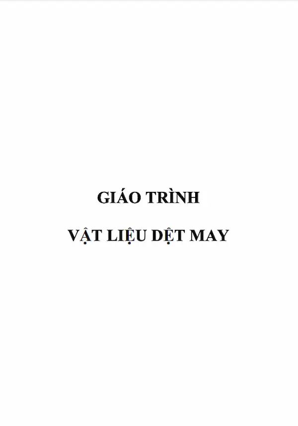 Giáo trình vật liệu dệt may