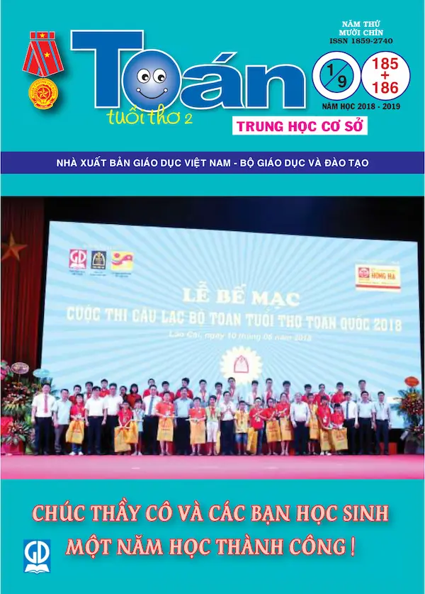 Toán tuổi thơ 2 THCS Số 185 và 186 phát hành tháng 7,8 năm 2018