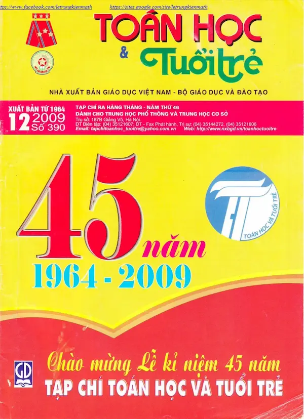 Tạp chí Toán Học và Tuổi trẻ số 390 tháng 12 năm 2009