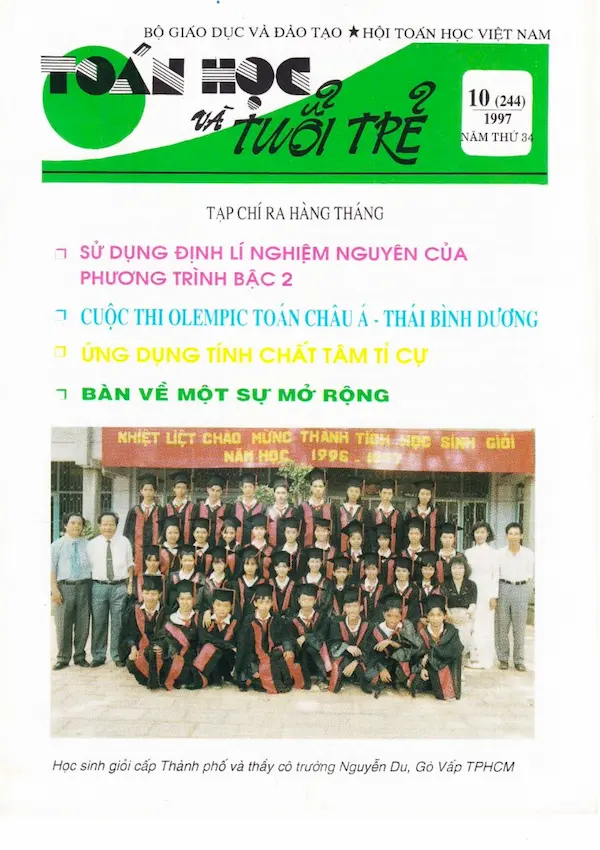 Tạp Chí Toán Học Và Tuổi Trẻ Số 244 Tháng 10 Năm 1997