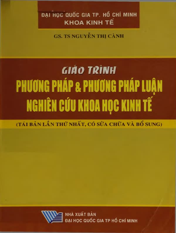 Giáo trình phương pháp và phương pháp luận nghiên cứu khoa học kinh tế