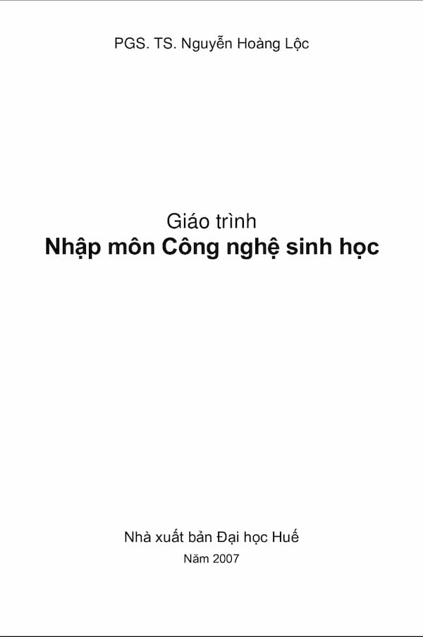 Giáo trình nhập môn công nghệ sinh học