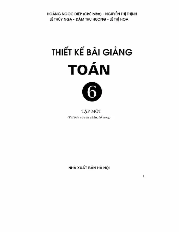 Thiết Kế Bài Giảng Toán THCS Lớp 6 Tập 1