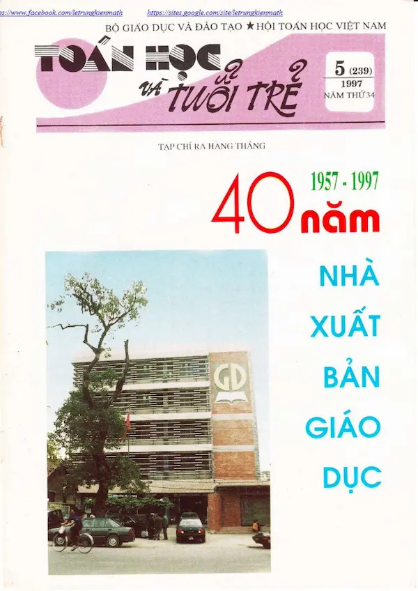 Tạp Chí Toán Học Và Tuổi Trẻ Số 239 Tháng 5 Năm 1997