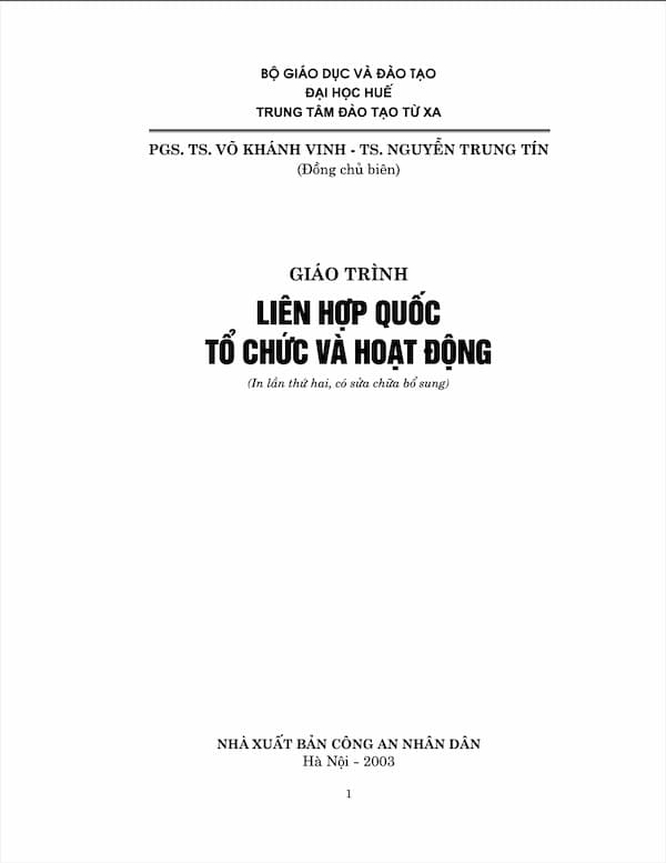 Giáo trình liên hợp quốc tổ chức và hoạt động