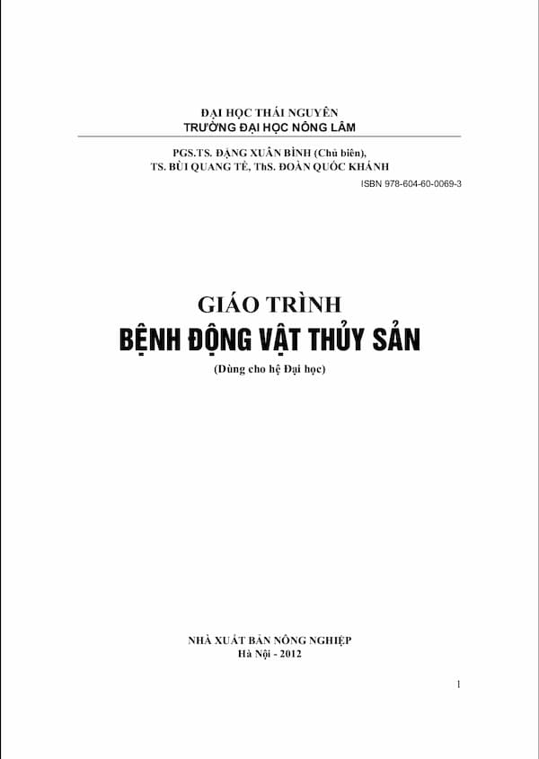 Giáo trình bệnh động vật thủy sản