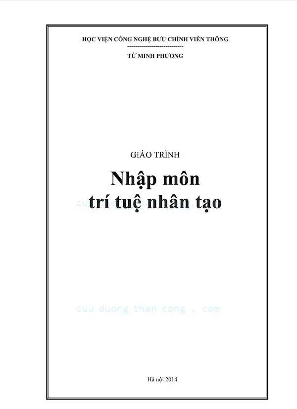 Giáo trình Nhập môn trí tuệ nhân tạo