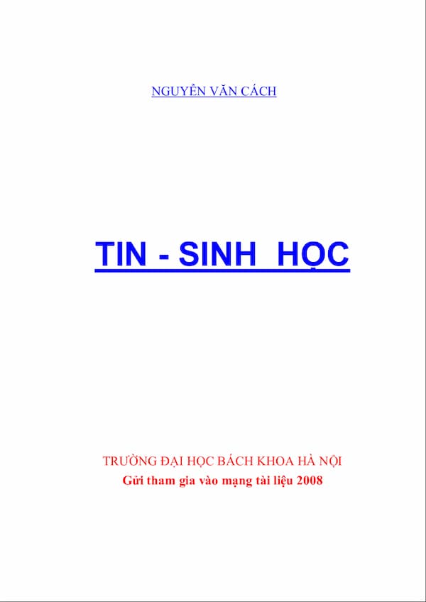 Giáo trình Tin – Sinh học