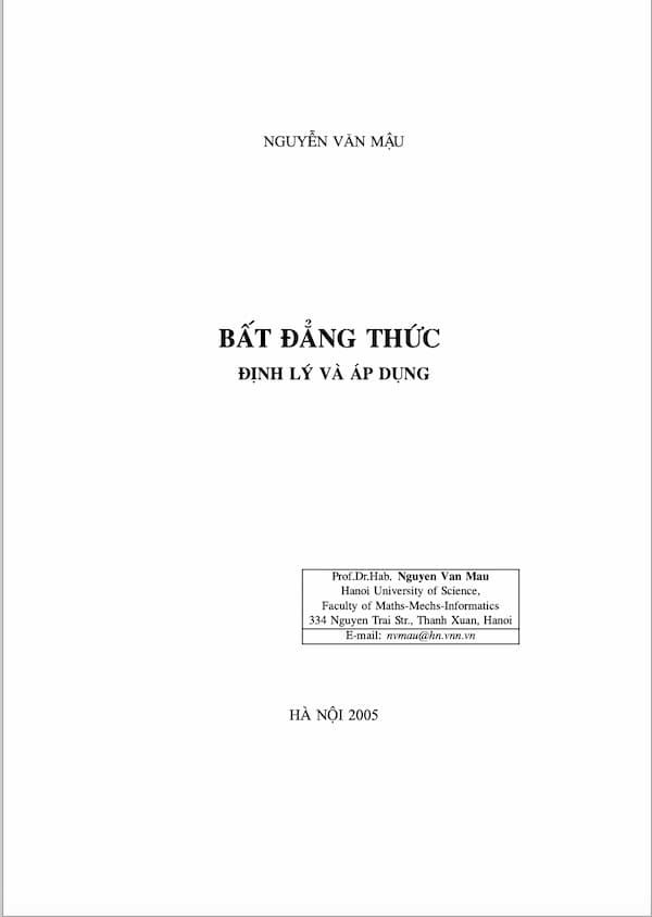 Bất đẳng thức định lý và áp dụng