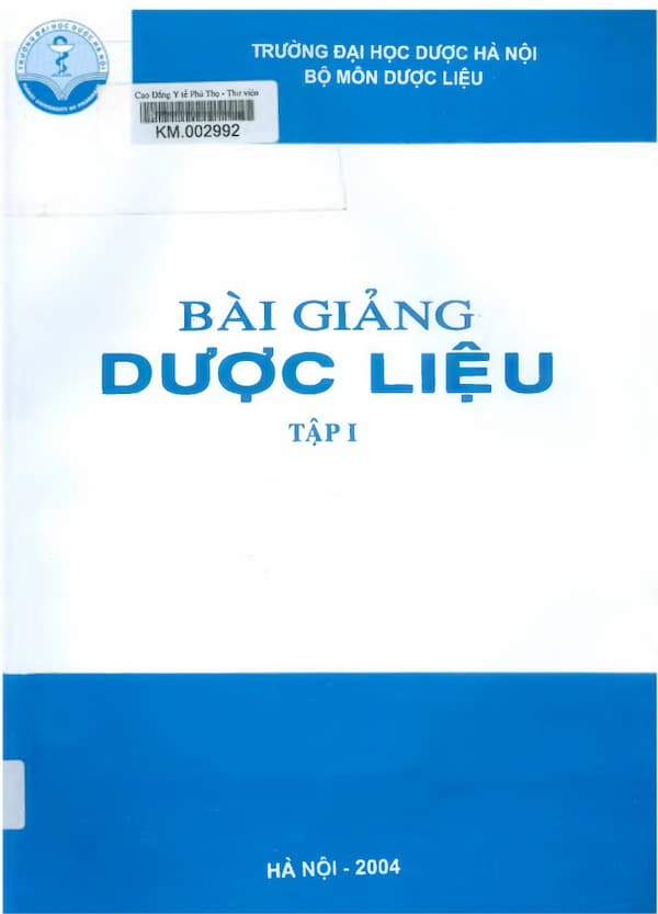 Bài giảng Dược liệu – Tập 1