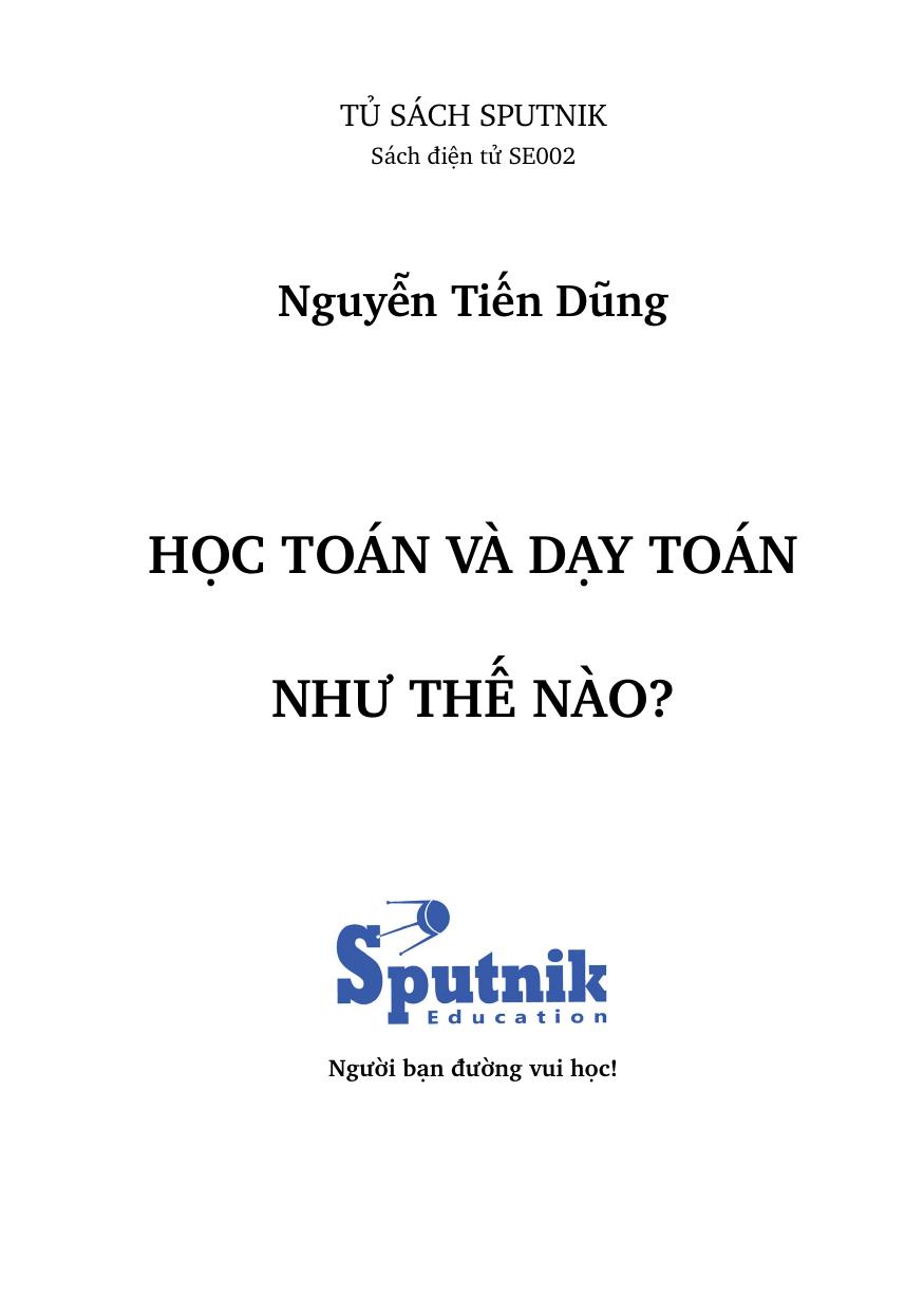 Học Toán Và Dạy Toán Như Thế Nào? PDF EPUB