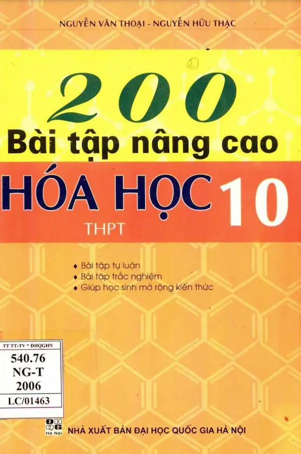 200 Bài Tập Nâng Cao Hóa Học 10