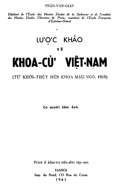 Lược Khảo Về Khoa Cử Việt Nam: Từ Khởi Thủy Đến Khoa Mậu Ngọ 1918 PDF EPUB