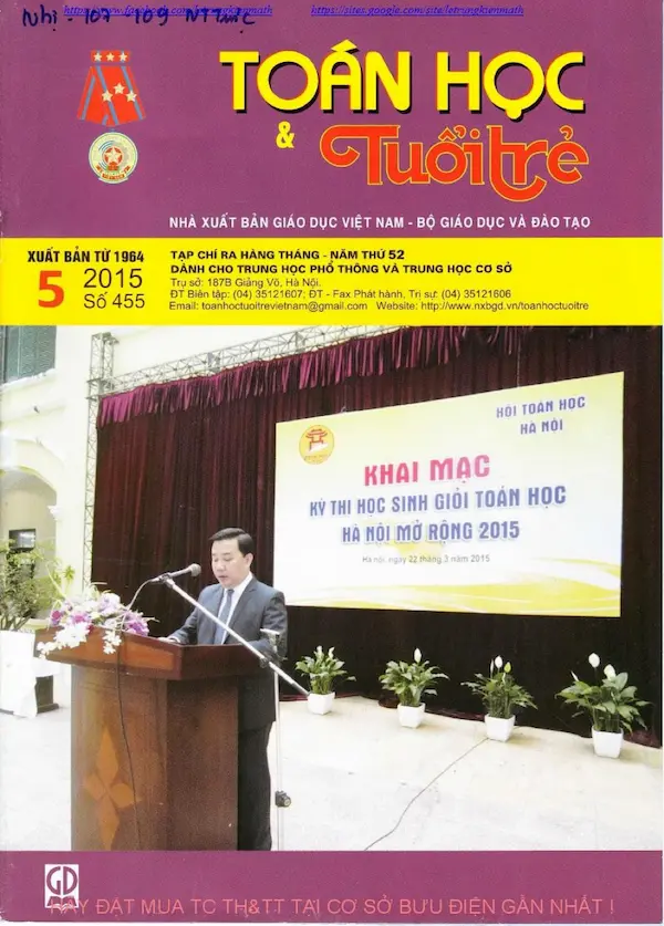 Tạp chí Toán Học và Tuổi trẻ số 455 tháng 5 năm 2015