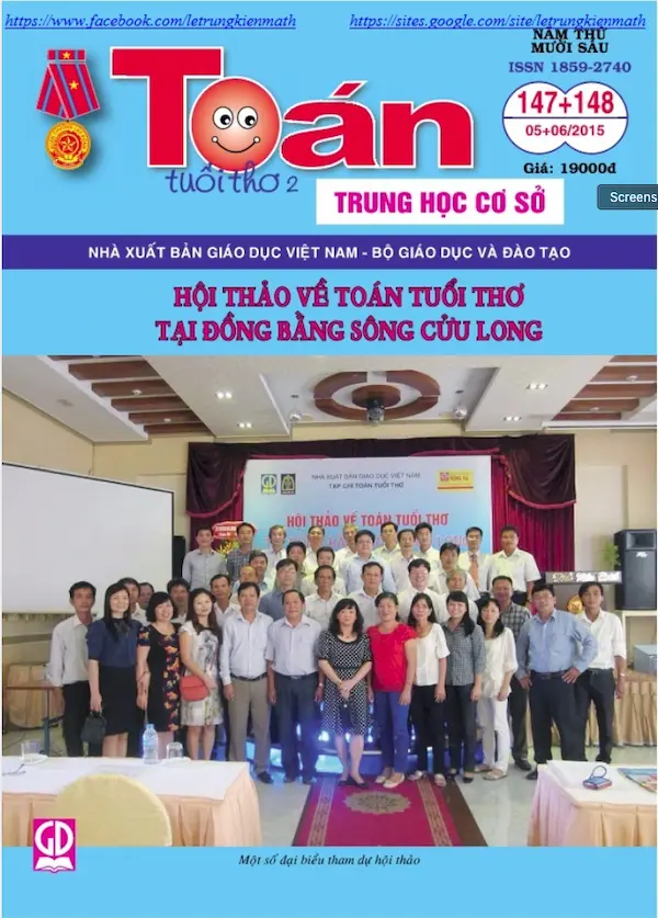 Toán tuổi thơ 2 THCS Số 147 + 148 phát hành tháng 5 và tháng 6 năm 2015