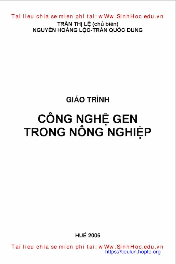 Giáo Trình Công Nghệ Gen Trong Nông Nghiệp