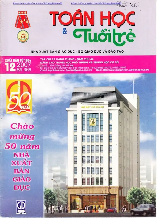 Tạp chí Toán Học và Tuổi trẻ số 366 tháng 12 năm 2007